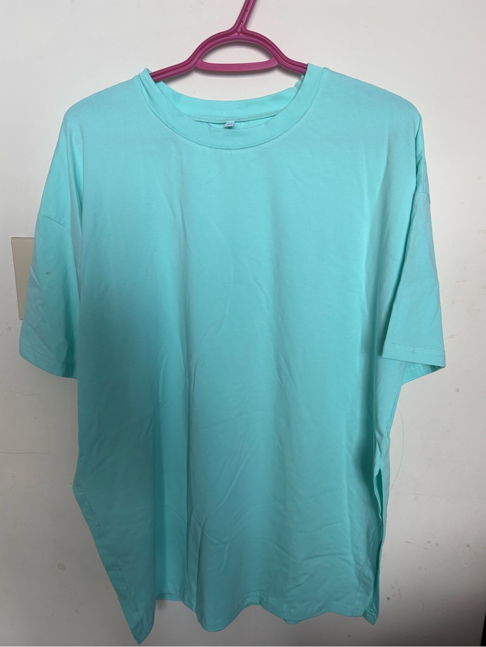 Womens Crew Neck T-Shirt in Aqua Blue